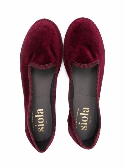 Siola Teen Velvet-effect Slip-on Loafers In Red