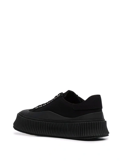Shop Jil Sander Chunky Sole Lace-up Sneakers In Black