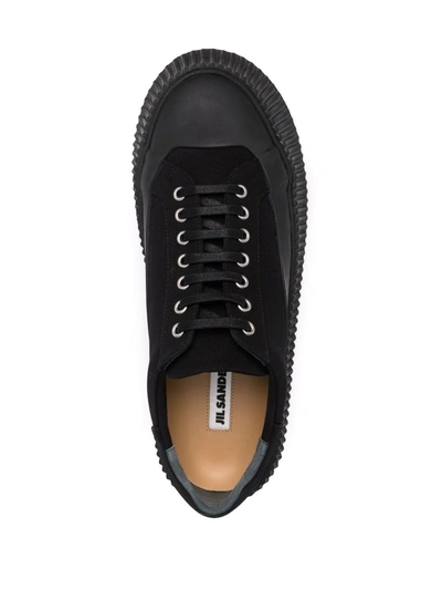 Shop Jil Sander Chunky Sole Lace-up Sneakers In Black
