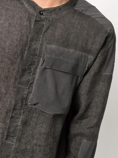 Shop Thom Krom Patchwork Chest-pocket Shirt In Grey