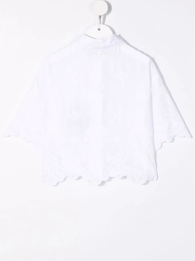 Shop Dolce & Gabbana Lace-trimmed Embroidered Shirt In White