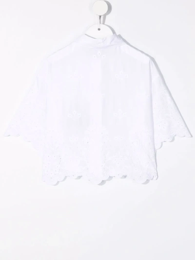 Dolce & Gabbana Lace-trimmed Embroidered Shirt In White