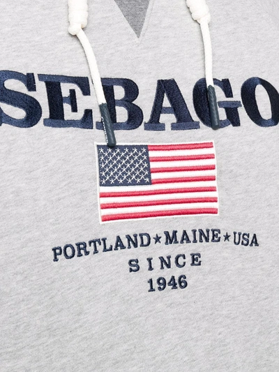 Shop Sebago Logo-print Pullover Hoodie In Grey