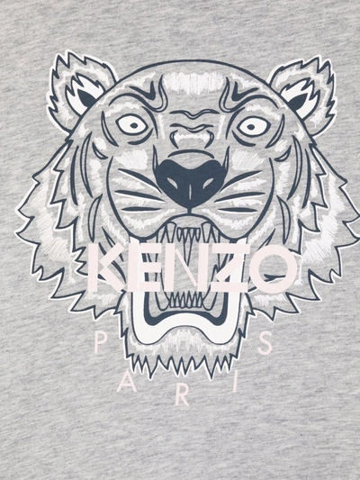 Shop Kenzo Signature Tiger-print T-shirt In Grey