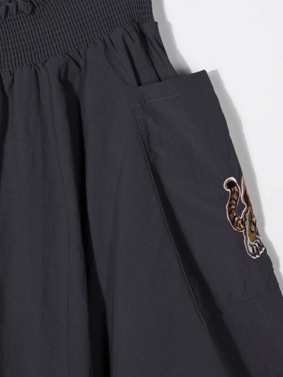 Shop Kenzo Teen Tiger-appliqué Mini Skirt In Grey