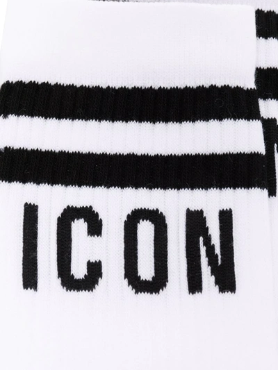 Dsquared2 Intarsia-knit Logo Socks In White