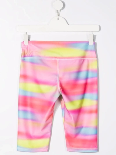 Shop Msgm Teen Tie-dye Logo-print Cycling Shorts In Pink