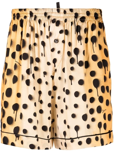 Shop Dsquared2 Leopard-print Pajama Shorts In Neutrals