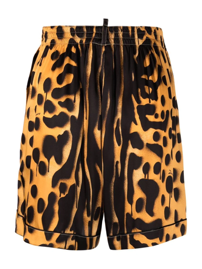 Shop Dsquared2 Leopard-print Pajama Shorts In Neutrals