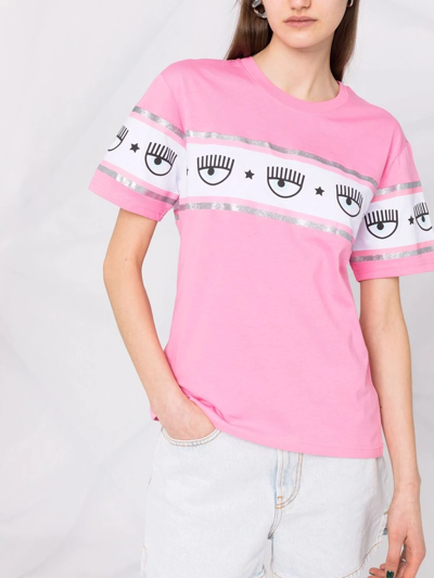 Shop Chiara Ferragni Logo--print T-shirt In Pink