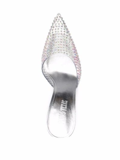 Shop Paris Texas Pointed-toe Crystal-studded Pumps In Silver