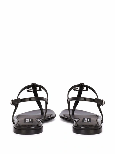 Shop Dolce & Gabbana Leather Sandals In Black