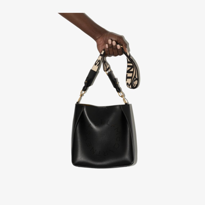 Shop Stella Mccartney Stella Logo Mini Crossbody Bag In Black