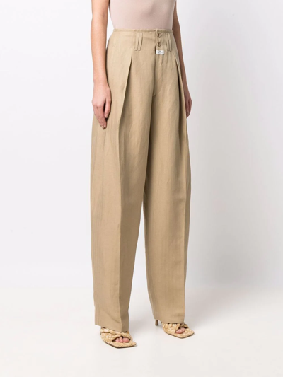 Shop Etro Wide-leg Tailored Trousers In Brown