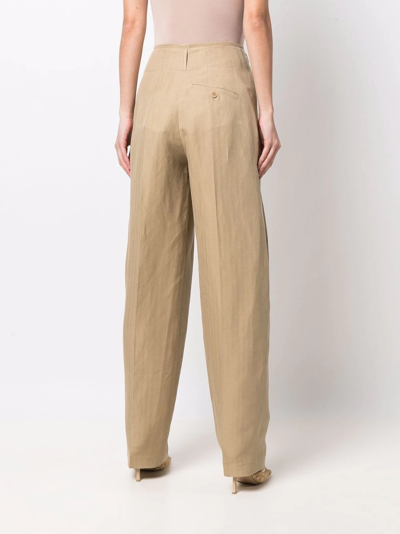 Shop Etro Wide-leg Tailored Trousers In Brown