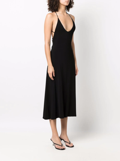 Shop Khaite Scoop-neck Midi Dress In Black