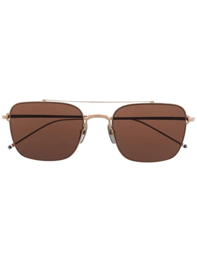 Thom Browne Square-frame Sunglasses In Gold