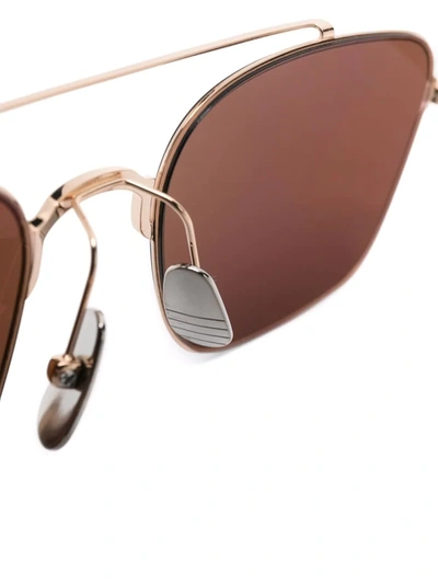 Shop Thom Browne Square-frame Sunglasses In Gold