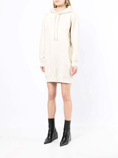 Shop Off-white Diag-stripe Print Sweatshirt Dress In Neutrals