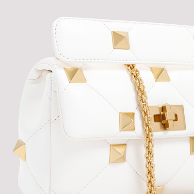 Shop Valentino Garavani  Medium Roman Stud Shoulder Bag In White