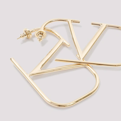 Shop Valentino Garavani  Vlogo Earrings Jewellery In Metallic