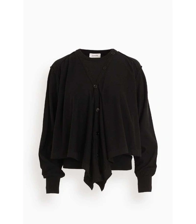 Shop Lemaire Double Layer Cardigan In Black