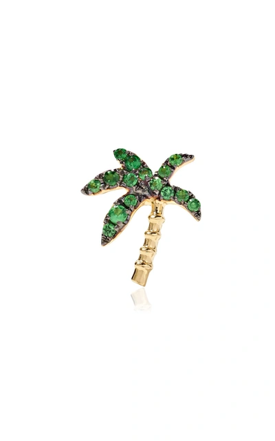 Shop Yvonne Léon 18k Gold Tsavorite Single Earring In Green