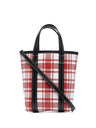 Balenciaga Small Barbes Shopping Bag In Printed Leather In Rot