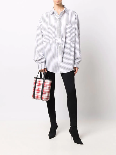 Balenciaga Small Barbes Shopping Bag In Printed Leather In Rot