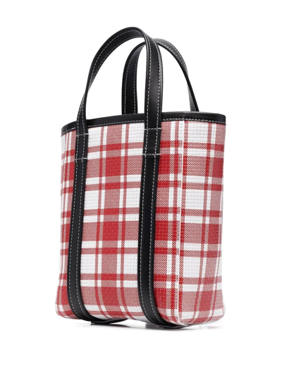 Balenciaga Small Barbes Shopping Bag In Printed Leather In Rot