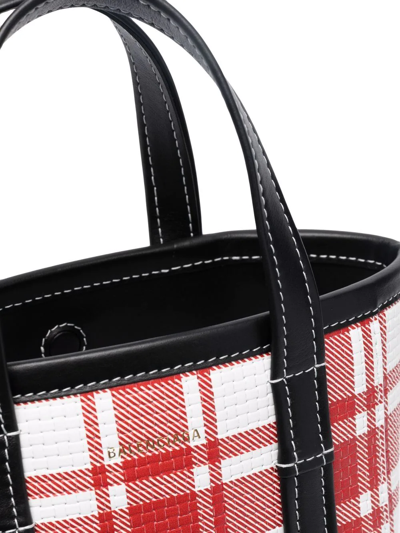 Balenciaga Small Barbes Shopping Bag In Printed Leather In Rot