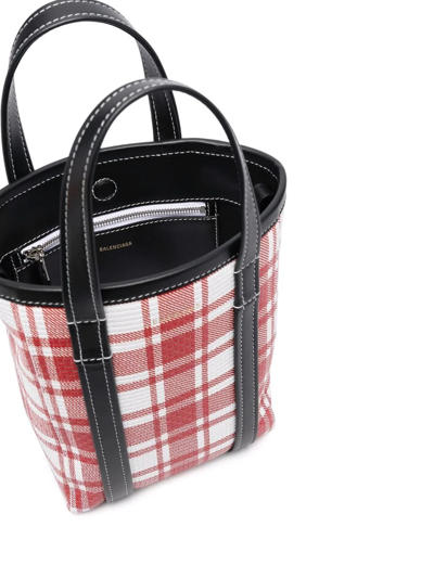 Balenciaga Small Barbes Shopping Bag In Printed Leather In Rot