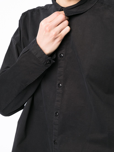 Shop Toogood Band-collar Cotton Shirt In Schwarz