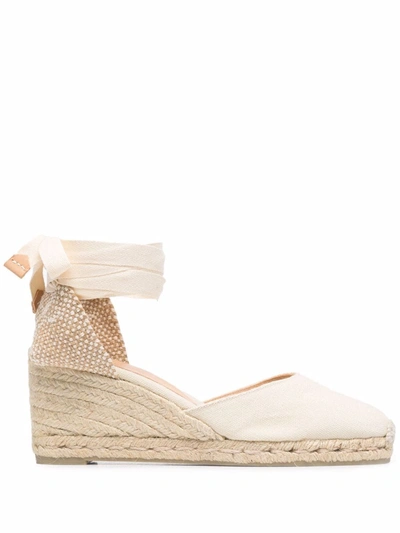 Shop Castaã±er Carina Wedge Espadrilles In Nude