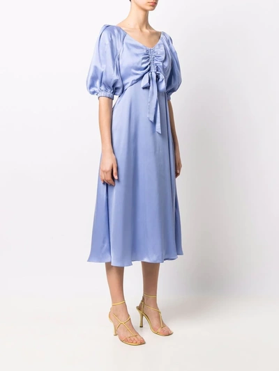 Shop Zimmermann V-neck Midi Dress In Blau