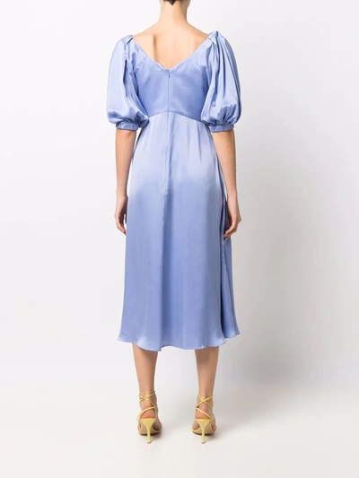 Shop Zimmermann V-neck Midi Dress In Blau