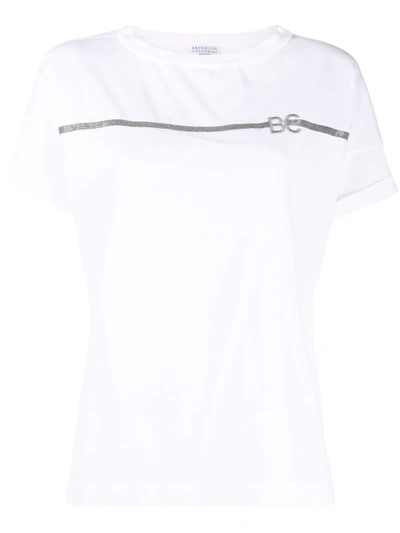 Shop Brunello Cucinelli Logo Plaque T-shirt In Weiss