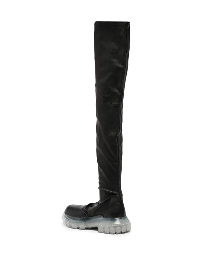 Shop Rick Owens Thigh-length Leather Boots In Schwarz