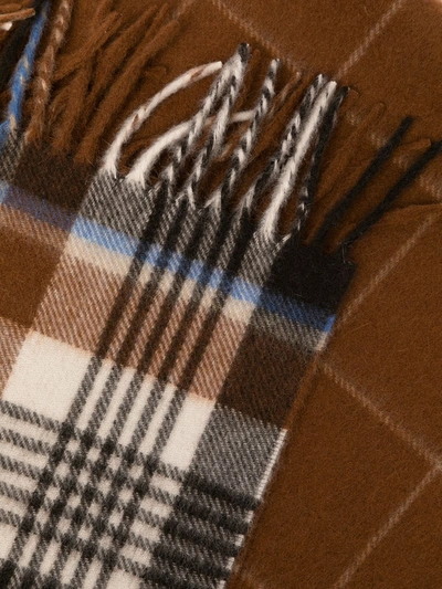 Comme Des Garçons Homme Deux Brown Cashmere Check Scarf In Braun