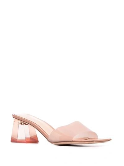 Gianvito Rossi Vernice Block-heel Mules In Rosa