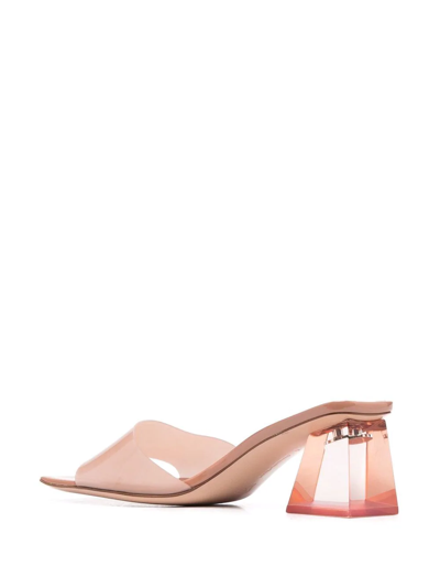Gianvito Rossi Vernice Block-heel Mules In Rosa