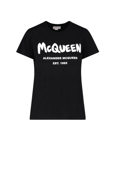 Shop Alexander Mcqueen Graffiti Logo T-shirt