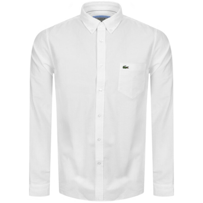 Shop Lacoste Long Sleeved Shirt White