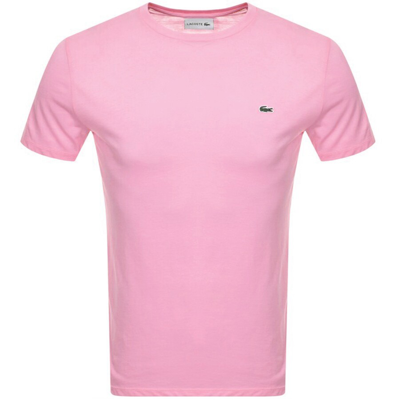 Shop Lacoste Crew Neck T Shirt Pink