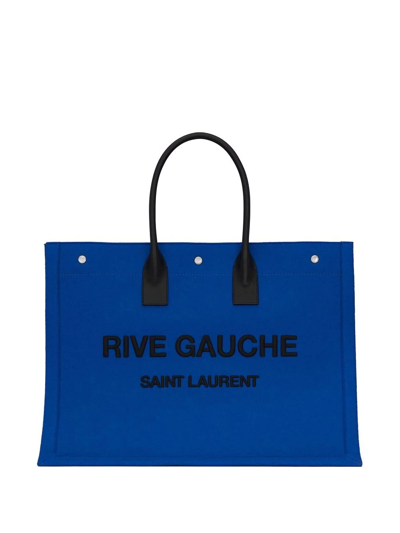 Shop Saint Laurent Rive Gauche Tote Bag In Blue