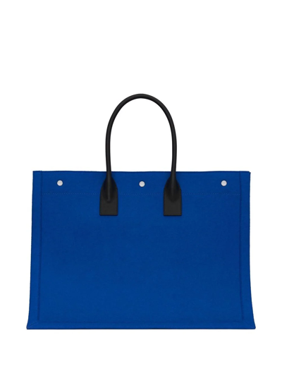 Shop Saint Laurent Rive Gauche Tote Bag In Blue