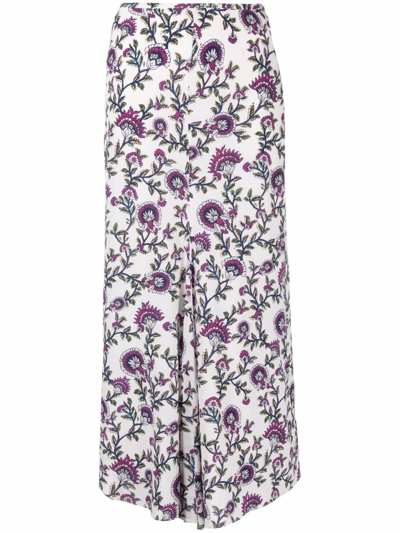 Shop Isabel Marant Multicolour High-waisted Floral-print Skirt In Multicolor