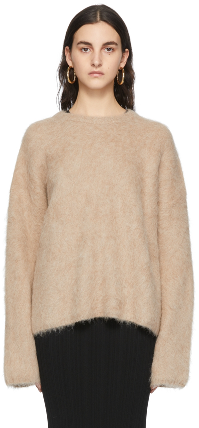 Shop Totême Beige Alpaca Boxy Sweater In 816 Clay