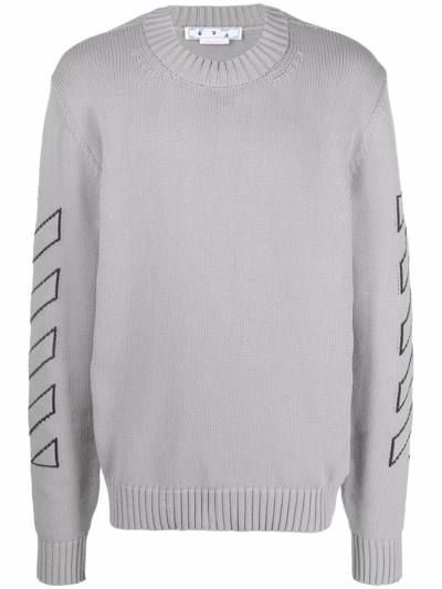 Shop Off-white Men's Grey Cotton Sweater