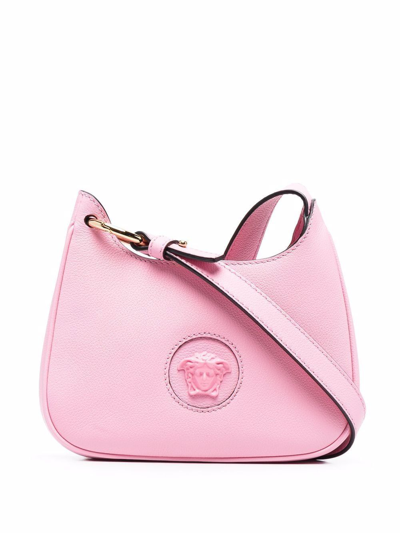 Shop Versace Women's Pink Leather Shoulder Bag